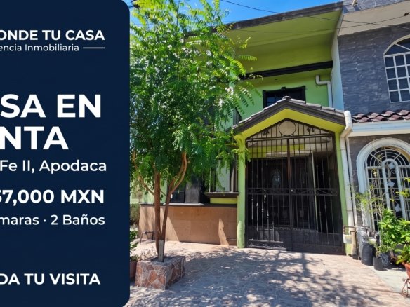 Casa en Venta en Santa Fe II, Apodaca | 3 Recámaras, 2 Baños